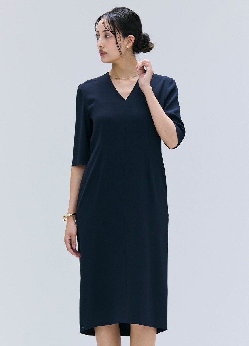 【預購商品】CINDY短袖V領收腰洋裝 (7/1-7/8止)